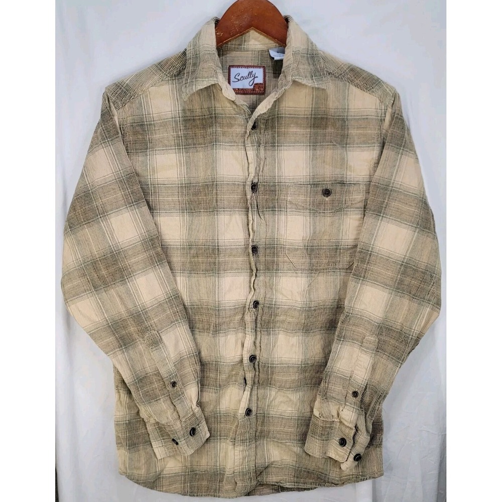 Scully Brand Mens Size‎ Small Button Down Long Sleeve Corduroy Plaid shirt
